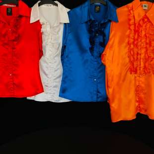 Rood Wit Blauw Oranje blouse